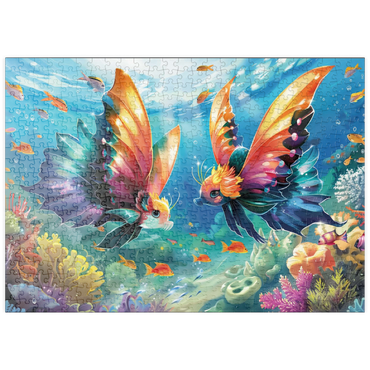 Darstellung des Puzzle Motivs puzzleplate Fantasie-Fische in der Unterwasserwelt 500 Puzzle