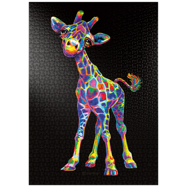 Darstellung des Puzzle Motivs puzzleplate Pop Colors Giraffe 1000 Puzzle