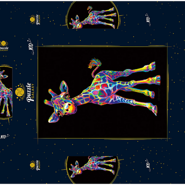 Darstellung des Puzzle Motivs Pop Colors Giraffe 100 Puzzle Schachtel 3D Modell