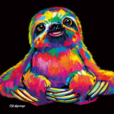 Darstellung des Puzzle Motivs Pop Colors Sloth 1000 Puzzle 3D Modell