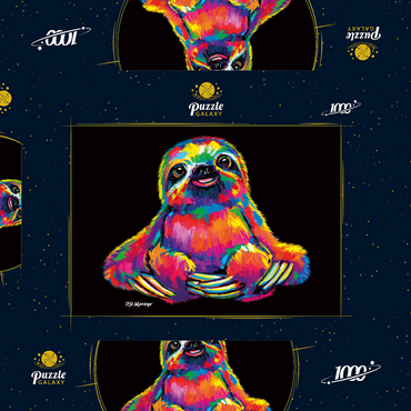 Darstellung des Puzzle Motivs Pop Colors Sloth 1000 Puzzle Schachtel 3D Modell
