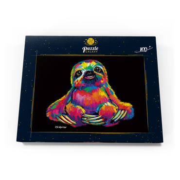 Darstellung des Puzzle Motivs Pop Colors Sloth 100 Puzzle Schachtel Ansicht3
