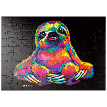 Darstellung des Puzzle Motivs puzzleplate Pop Colors Sloth 100 Puzzle