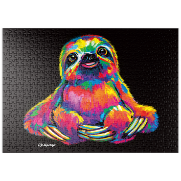 Darstellung des Puzzle Motivs puzzleplate Pop Colors Sloth 500 Puzzle