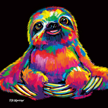 Darstellung des Puzzle Motivs Pop Colors Sloth 500 Puzzle 3D Modell