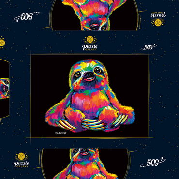 Darstellung des Puzzle Motivs Pop Colors Sloth 500 Puzzle Schachtel 3D Modell