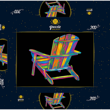 Darstellung des Puzzle Motivs Pop Colors Adirondack Chair 200 Puzzle Schachtel 3D Modell
