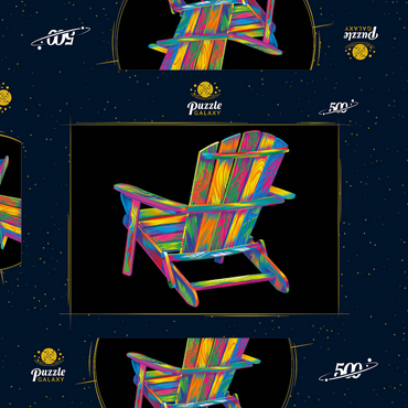 Darstellung des Puzzle Motivs Pop Colors Adirondack Chair 500 Puzzle Schachtel 3D Modell