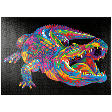 Darstellung des Puzzle Motivs puzzleplate Pop Colors Alligator 1000 Puzzle