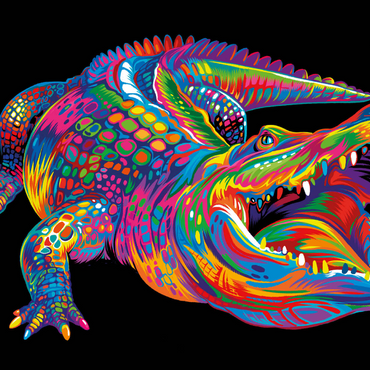 Darstellung des Puzzle Motivs Pop Colors Alligator 1000 Puzzle 3D Modell