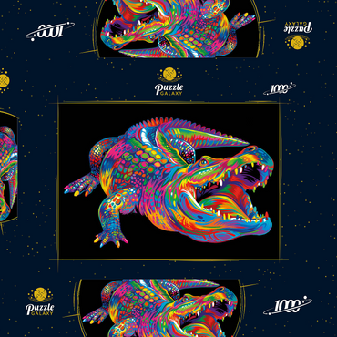 Darstellung des Puzzle Motivs Pop Colors Alligator 1000 Puzzle Schachtel 3D Modell