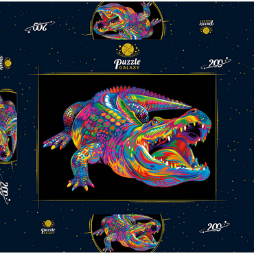 Darstellung des Puzzle Motivs Pop Colors Alligator 200 Puzzle Schachtel 3D Modell