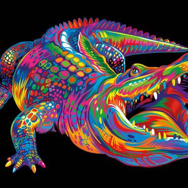 Darstellung des Puzzle Motivs Pop Colors Alligator 500 Puzzle 3D Modell