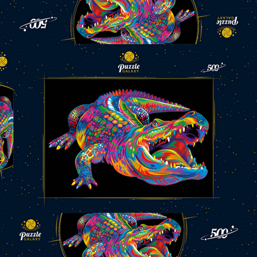 Darstellung des Puzzle Motivs Pop Colors Alligator 500 Puzzle Schachtel 3D Modell