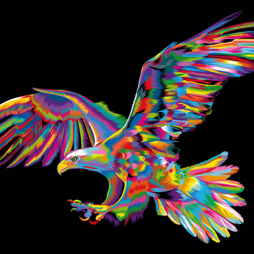 Darstellung des Puzzle Motivs Bald Eagle 500 Puzzle 3D Modell