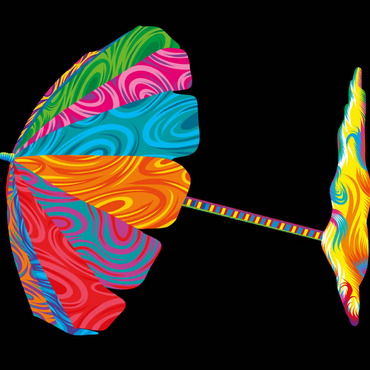 Darstellung des Puzzle Motivs Pop Colors Beach Umbrella 500 Puzzle 3D Modell