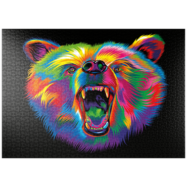 Darstellung des Puzzle Motivs puzzleplate Roaring Black Bear 1000 Puzzle