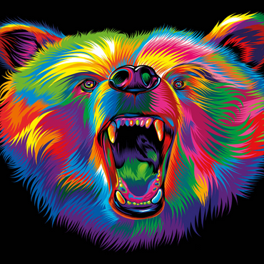 Darstellung des Puzzle Motivs Roaring Black Bear 1000 Puzzle 3D Modell