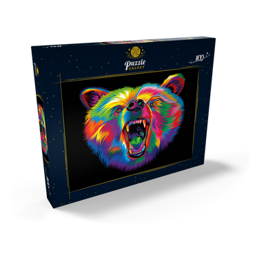 Darstellung des Puzzle Motivs Roaring Black Bear 100 Puzzle Schachtel Ansicht2