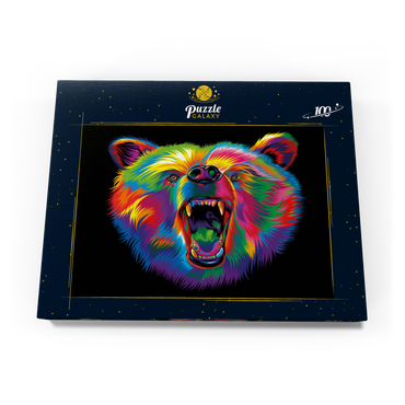 Darstellung des Puzzle Motivs Roaring Black Bear 100 Puzzle Schachtel Ansicht3