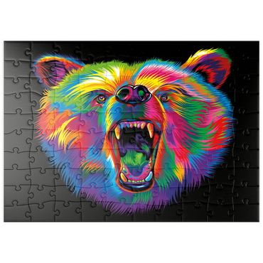 Darstellung des Puzzle Motivs puzzleplate Roaring Black Bear 100 Puzzle