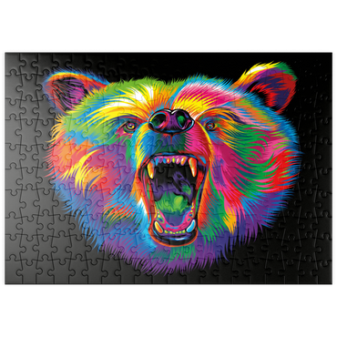 Darstellung des Puzzle Motivs puzzleplate Roaring Black Bear 200 Puzzle