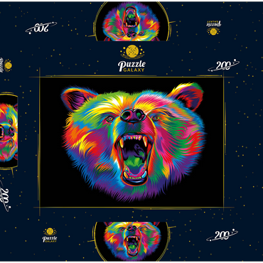 Darstellung des Puzzle Motivs Roaring Black Bear 200 Puzzle Schachtel 3D Modell
