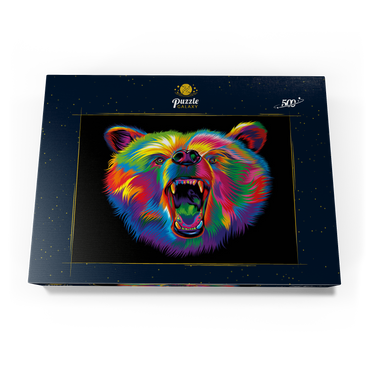 Darstellung des Puzzle Motivs Roaring Black Bear 500 Puzzle Schachtel Ansicht3