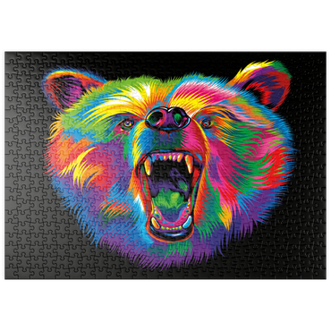 Darstellung des Puzzle Motivs puzzleplate Roaring Black Bear 500 Puzzle