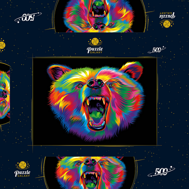 Darstellung des Puzzle Motivs Roaring Black Bear 500 Puzzle Schachtel 3D Modell