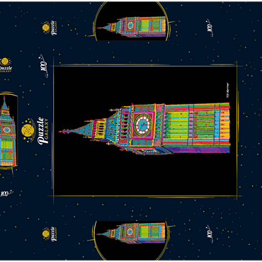 Darstellung des Puzzle Motivs Big Ben 100 Puzzle Schachtel 3D Modell