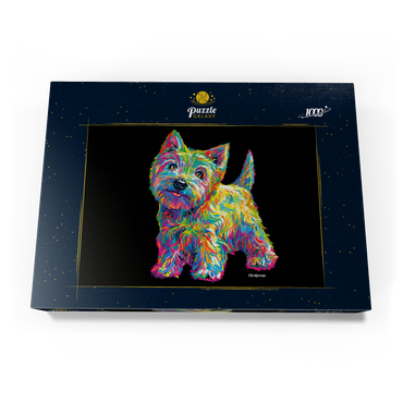 Darstellung des Puzzle Motivs Pop Colors Westie 1000 Puzzle Schachtel Ansicht3