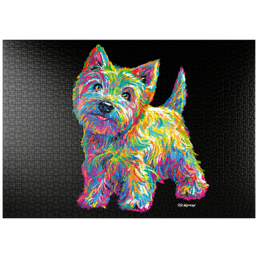 Darstellung des Puzzle Motivs puzzleplate Pop Colors Westie 1000 Puzzle