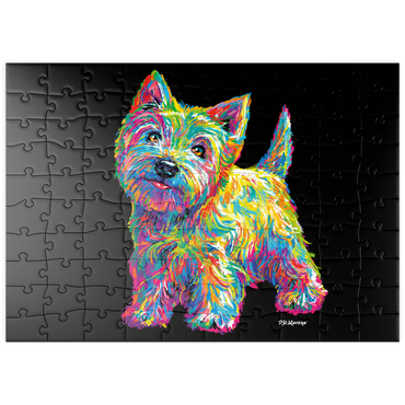 Darstellung des Puzzle Motivs puzzleplate Pop Colors Westie 100 Puzzle
