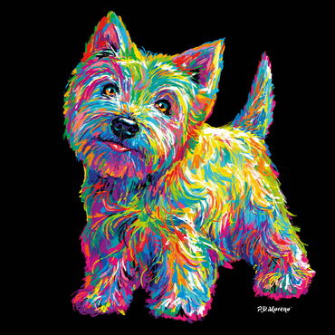 Darstellung des Puzzle Motivs Pop Colors Westie 200 Puzzle 3D Modell