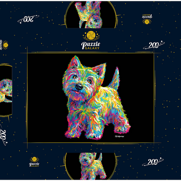 Darstellung des Puzzle Motivs Pop Colors Westie 200 Puzzle Schachtel 3D Modell