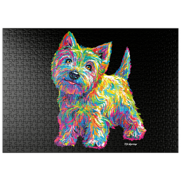 Darstellung des Puzzle Motivs puzzleplate Pop Colors Westie 500 Puzzle
