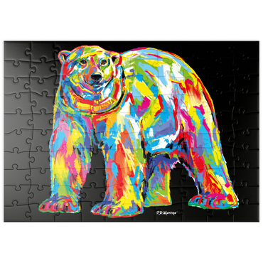 Darstellung des Puzzle Motivs puzzleplate Polar Bear Pop Colors 100 Puzzle