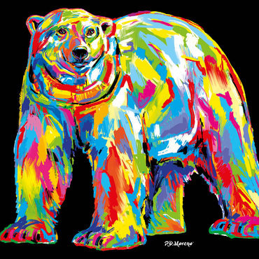 Darstellung des Puzzle Motivs Polar Bear Pop Colors 500 Puzzle 3D Modell