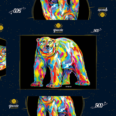 Darstellung des Puzzle Motivs Polar Bear Pop Colors 500 Puzzle Schachtel 3D Modell