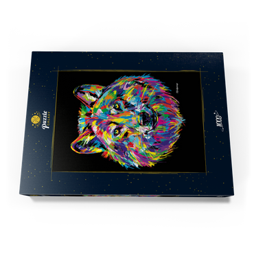 Darstellung des Puzzle Motivs Pop Colors Wolf 1000 Puzzle Schachtel Ansicht3