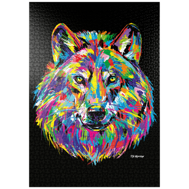 Darstellung des Puzzle Motivs puzzleplate Pop Colors Wolf 1000 Puzzle