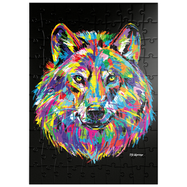 Darstellung des Puzzle Motivs puzzleplate Pop Colors Wolf 100 Puzzle