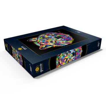 Darstellung des Puzzle Motivs Pop Colors Wolf 500 Puzzle Schachtel Ansicht1