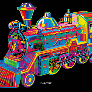 Darstellung des Puzzle Motivs Toy Train 100 Puzzle 3D Modell