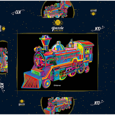 Darstellung des Puzzle Motivs Toy Train 100 Puzzle Schachtel 3D Modell