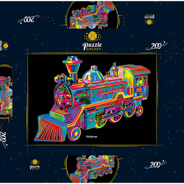 Darstellung des Puzzle Motivs Toy Train 200 Puzzle Schachtel 3D Modell