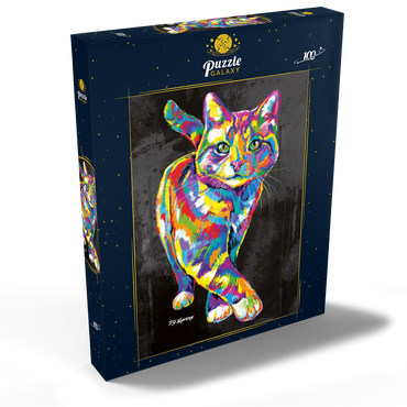 Darstellung des Puzzle Motivs Prancing Kitten 100 Puzzle Schachtel Ansicht2