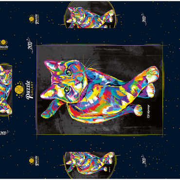 Darstellung des Puzzle Motivs Prancing Kitten 200 Puzzle Schachtel 3D Modell