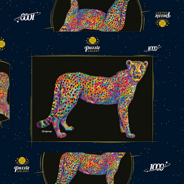 Darstellung des Puzzle Motivs Cheetah Pop Colors 1000 Puzzle Schachtel 3D Modell